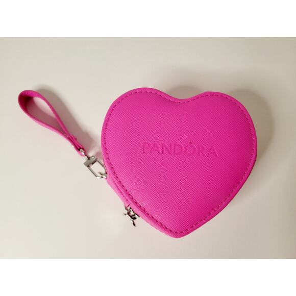 Authentic Pandora Pink‎ Heart-Shaped Jewelry Travel Case - Picture 1 of 6